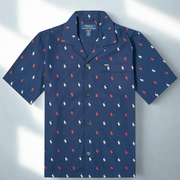 Polo Ralph Lauren Allover Pony Short-Sleeve Pajama Top Sz. L