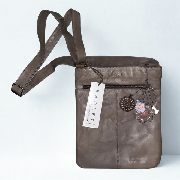 Radley London Pockets Medium Leather Crossbody Bag Cross-Stitch Floral Vtg NWT