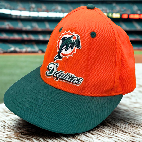 Miami Dolphins Hat Cap Reebok Snapback Green/Orange Embroidered Logo Vintage