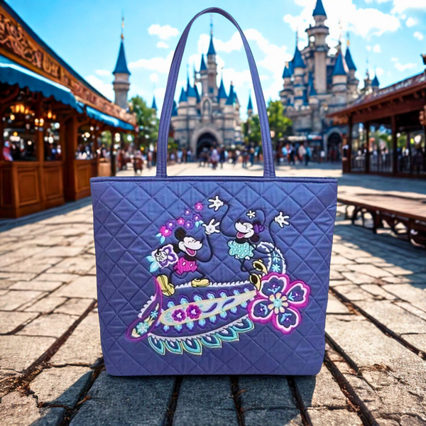 Vera Bradley Disney Mickey Minnie Mouse Sensational Six Paisely Large Tote 28327
