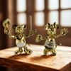 Disney Mickey & Minnie Mouse Crystal Gold Plated Figurine Lencia Austria In Box