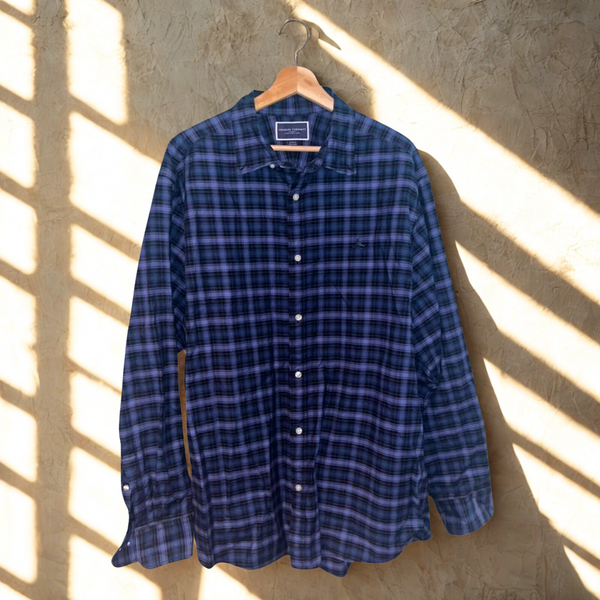 Charles Tyrwhitt Dress Shirt Non Iron Class Fit Cotton Check Men's Sz. XL (Logo)