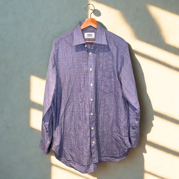 Charles Tyrwhitt Dress Shirt Non Iron Classic Fit Check Plaid Men's 16/34