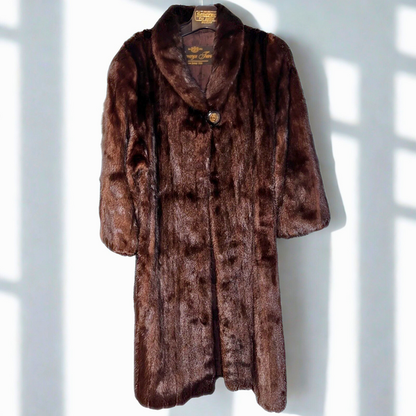 Ranch Mink Fur Severyn Furs Long Sz. 10 Vintage PRISTINE Professionally Stored