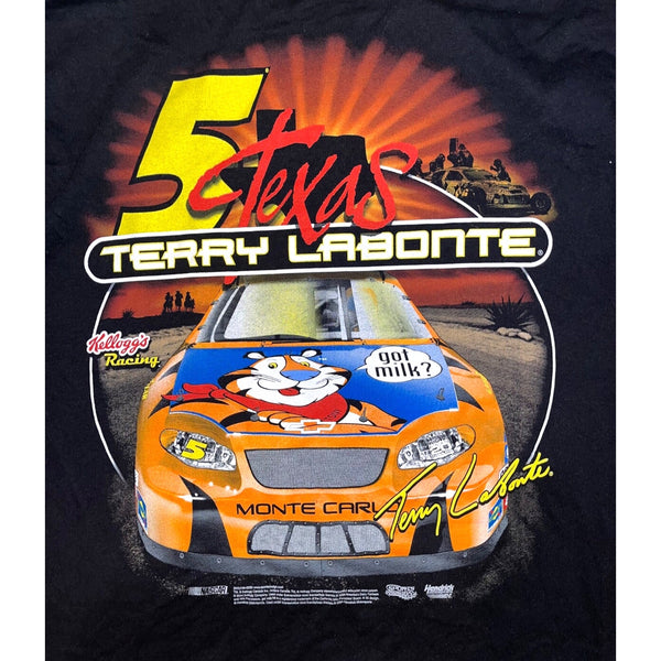 Terry LaBonte Frosted Flakes T-shirt Nascar Texas Tony Tiger Chevy Vintage Sz. L