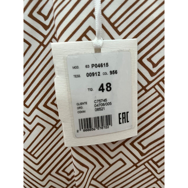 Peserico Graphic-Print Cropped Trousers Camel Butter Size 48 EU 12 US