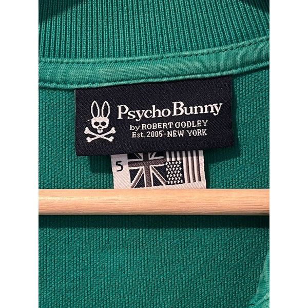 Psycho Bunny Polo Shirt Mens Size 5 L Green Pima Cotton Short Sleeve Preppy