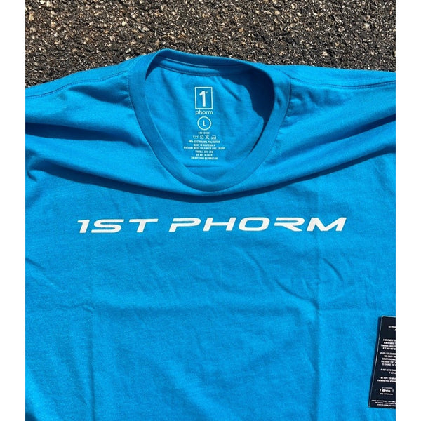 1st Phorm Logo Graphic T Shirt Mens Large Blue Fitness Gym Training Tee NWT
