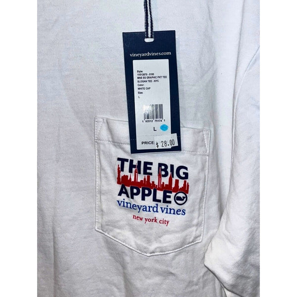 Vineyard Vines The Big Apple NYC Pocket Tee White Mens Size L NWT Graphic Shirt