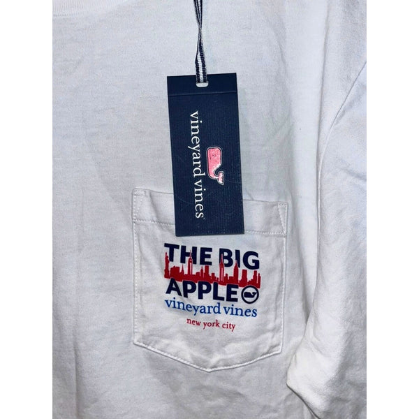 Vineyard Vines The Big Apple NYC Pocket Tee White Mens Size L NWT Graphic Shirt