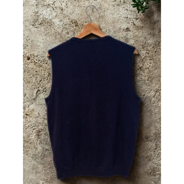M&S Marks & Spencer Autograph Cashmere Sweater Vest Jumper Navy Mens M
