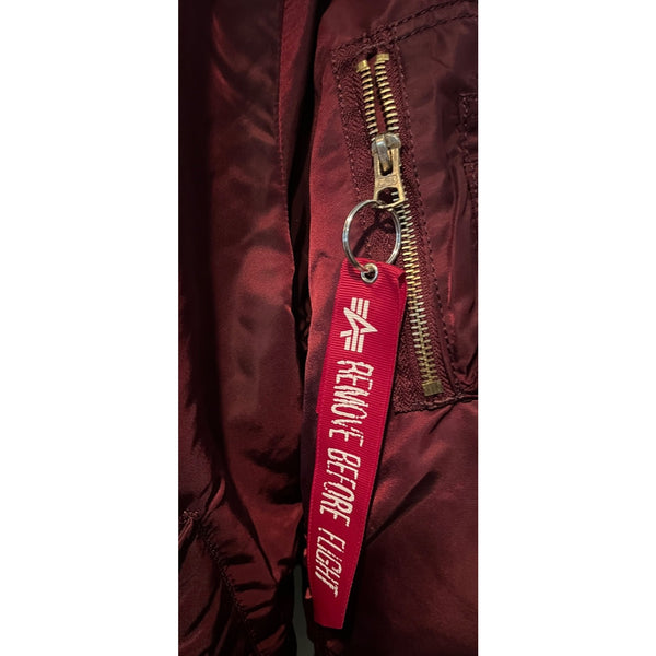 Alpha Industries MA-1 Flight Bomber Jacket Men's L Burgundy Orange Reversible