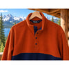 Outdoor Research Trail Mix Snap Pullover II Large Orange Navy Microgrid Fleece