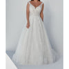 Justin Alexander 88117 V-Neck Straps Ball Gown Wedding Dress Sz. 16 (SAMPLE)
