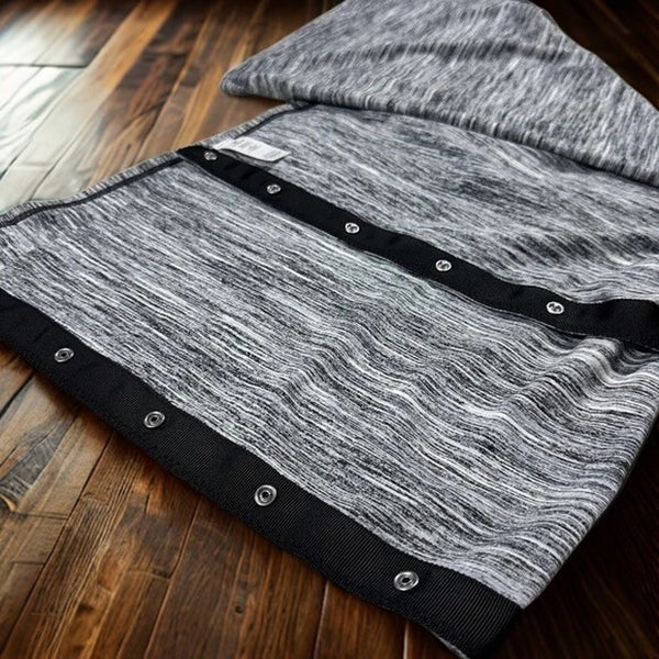 Lululemon Vinyasa Scarf Rulu Space Dye Camo Seal Grey Deep Coal Snap Wrap NWOT