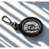 Lexus Leather Keychain Key Ring Fob Black Chrome Logo OEM Luxury Accessory