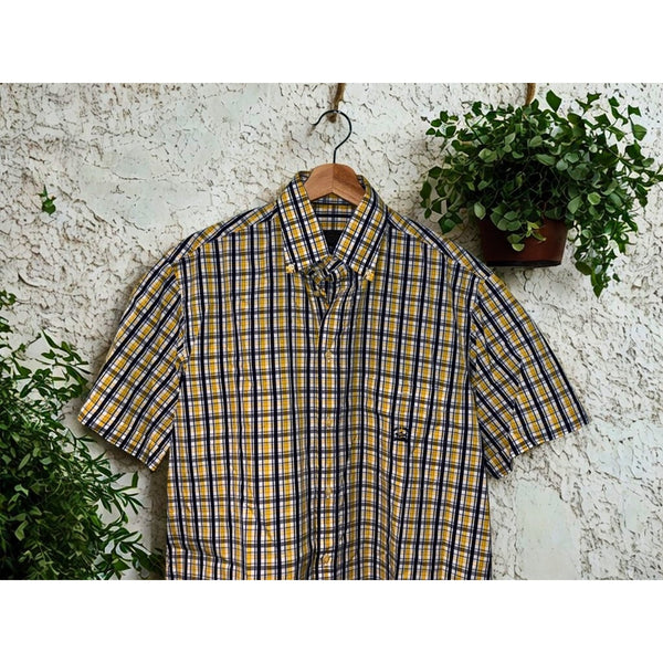 Paul & Shark Yachting Plaid Shirt Men’s 39/15.5 M Short Sleeve Button Down Italy
