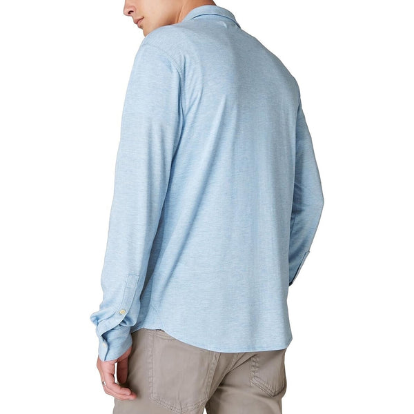 Lucky Brand Tencel Jersey Shirt Mens XL Blue Button Up Long Sleeve