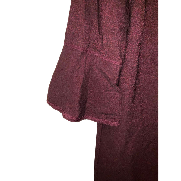 Max Studio Maxi Black Wine Dress Trumpet Sleeves Sz. XL NWT 8910J66