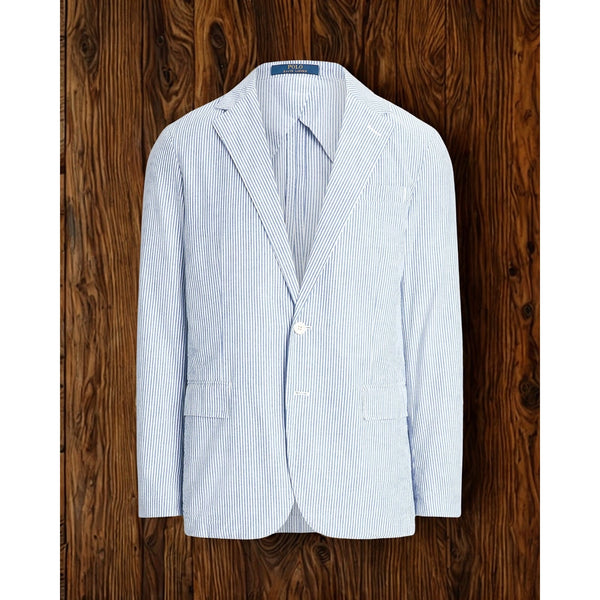Polo Ralph Lauren Polo Soft Seersucker Sport Coat Jacket Blue Stripe M NWT $398