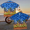 Kys Hawaiian Shirt Mens Large Motorcycle Palms Short Sleeve Camp Vintage