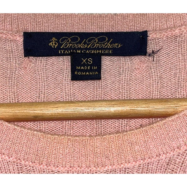 Brooks Brothers Women’s Pink Italian Cashmere Cable Knit Sweater XS