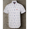 Dixxon The Gnartini Party Shirt Men's 5XL White Martini Print Button Up NWOT