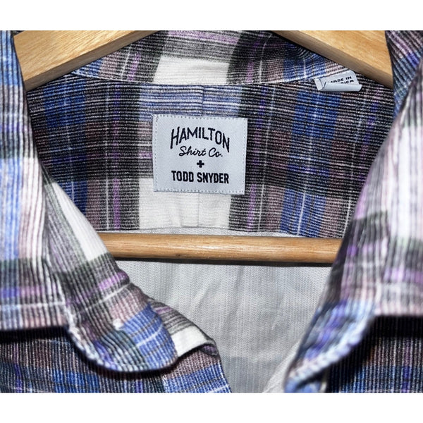 Hamilton Todd Snyder Plaid Button Down Shirt Men's 16 Made USA MSRP $215 Cotton