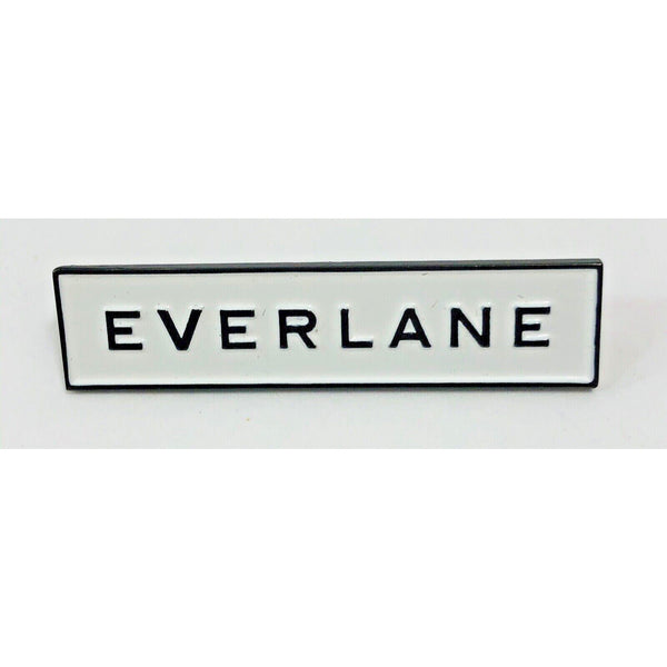 Everlane Pin Logo Spell Out Lapel Pinback White Enamel