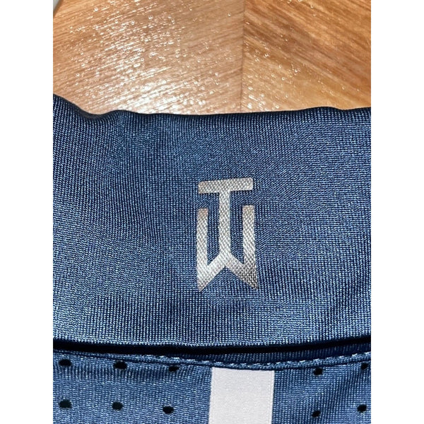 Nike Tiger Woods TW Perforated Panel Polo Blue Gray 585783 Men’s Sz M Golf EUC