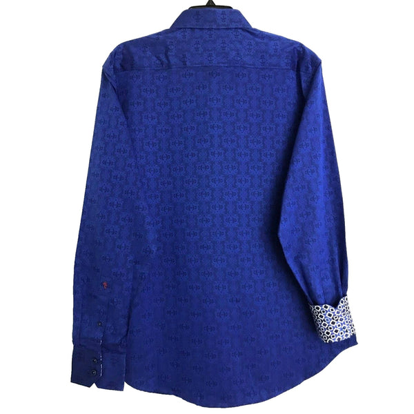 Robert Graham Cullen Jacquard Flip Cuff XL Classic Fit Egyptian Cotton NWOT $188