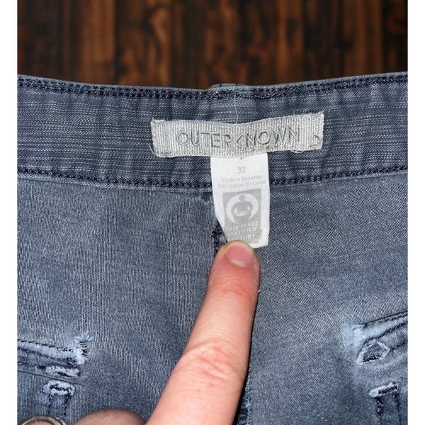 Outerknown Voyager Utility Shorts Mens 32 Blue Organic Cotton Military Casual