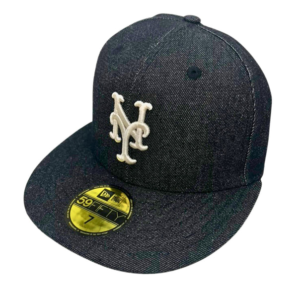 New York Mets Denim Hat Baseball New Era 59FIFTY Black Cap All Star Game Size 7