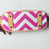 Dooney & Bourke Bitsy Bag Chevron Fuchsia Pink Canvas Leather Satchel NWT