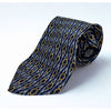 Paolo Gucci Vintage Equestrian Silk Tie Navy Blue Gold Geometric Made in Italy