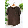 Marine Layer T-Shirt M/L Olive Green Navy Stripe Signature Pocket Style 15101