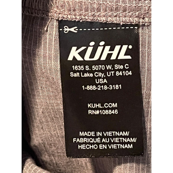 Kuhl Karib Stripe Shirt Men's XL Gray Short Sleeve Performance Button Up 7460