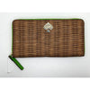Kate Spade Pack A Picnic Woven Basket Print Leather Zip Wallet Clutch MSRP $178