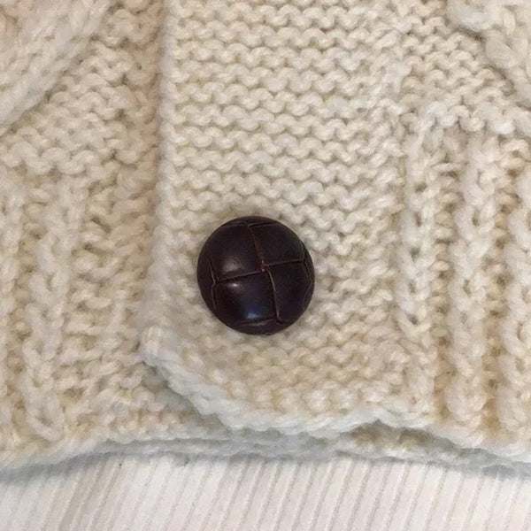 Bonner of Ireland Handknit Wool Cable Knit Aran Fisherman Cardigan Sweater Sz XL