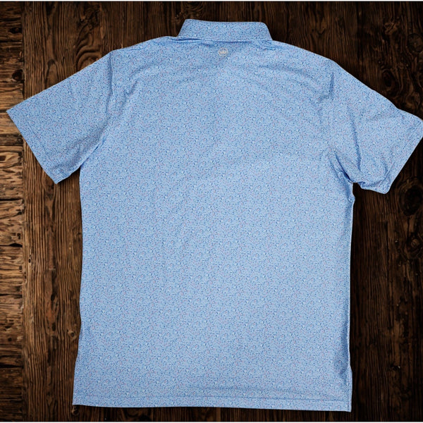 Peter Millar Summer Comfort Macaw Polo Shirt 2XL Blue Bird Print MS25EK26S NWT