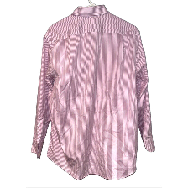 Charles Tyrwhitt Dress Shirt Non Iron Slim Fit Pink Stripe Men's 16.5/34