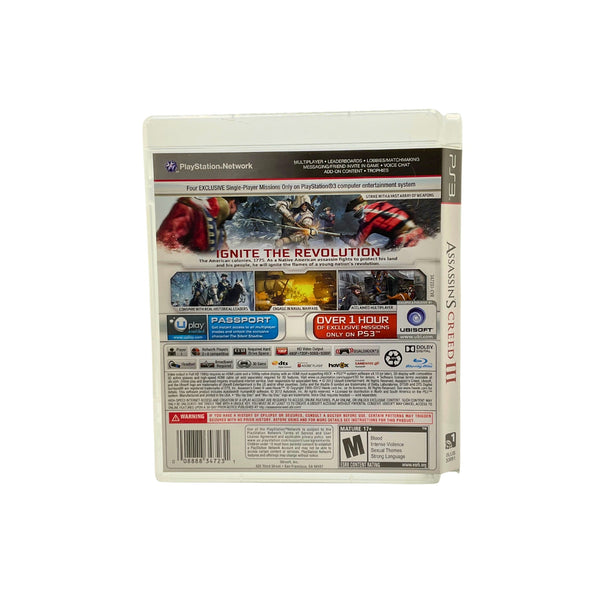 Assassin's Creed III (PlayStation 3 PS3) Black Label CIB COMPLETE & TESTED