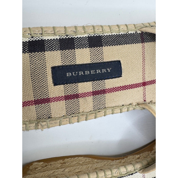 Burberry Nova Check Espadrille Slides Size EUR 40 US 9.5 Authentic