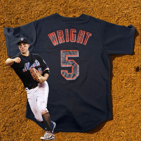 New York Mets David Wright #5 Majestic Black Alt Jersey USA Made Sz. M Rare