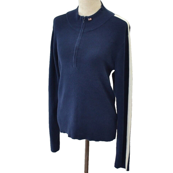 Ralph Lauren Polo Jeans Co RL67 Sweater Women S 1/4 Zip Mock Neck Vtg