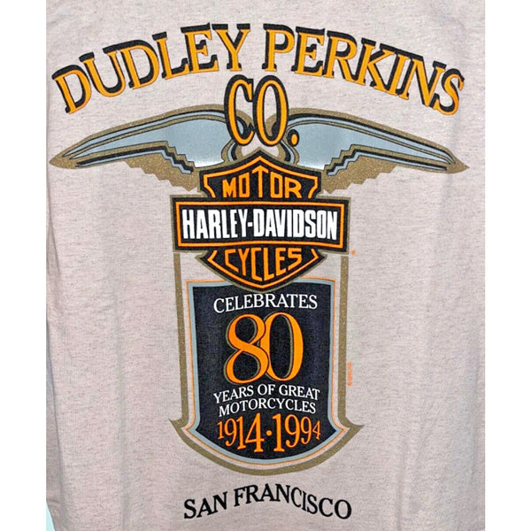Harley Davidson 80 Years of Great Motorcycles 1994 San Fancisco L Biker T Shirt