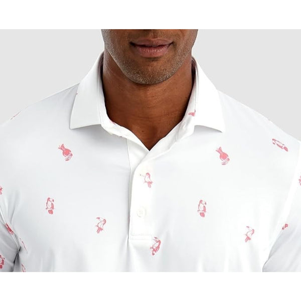 Johnnie-O Featherweight Toutou Bird Golf Polo Shirt Men’s Large White
