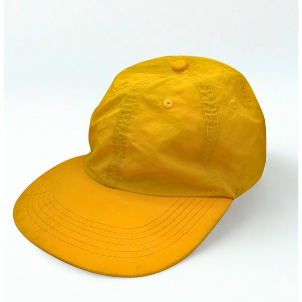 Topo Designs Yellow Nylon Strapback Ball Cap Gorpcore Hiking Running Hat EUC