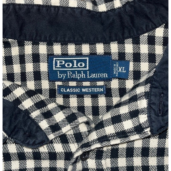 Polo Ralph Lauren Classic Western Shirt Mens XL Vintage Check Cotton Flannel