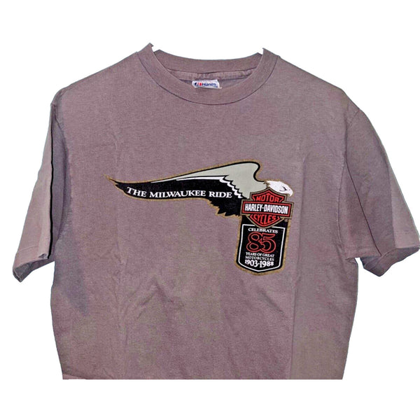 Harley Davidson 85th Anniversary 1988 Single Stitch Shirt Sz L Milwaukee Vintage